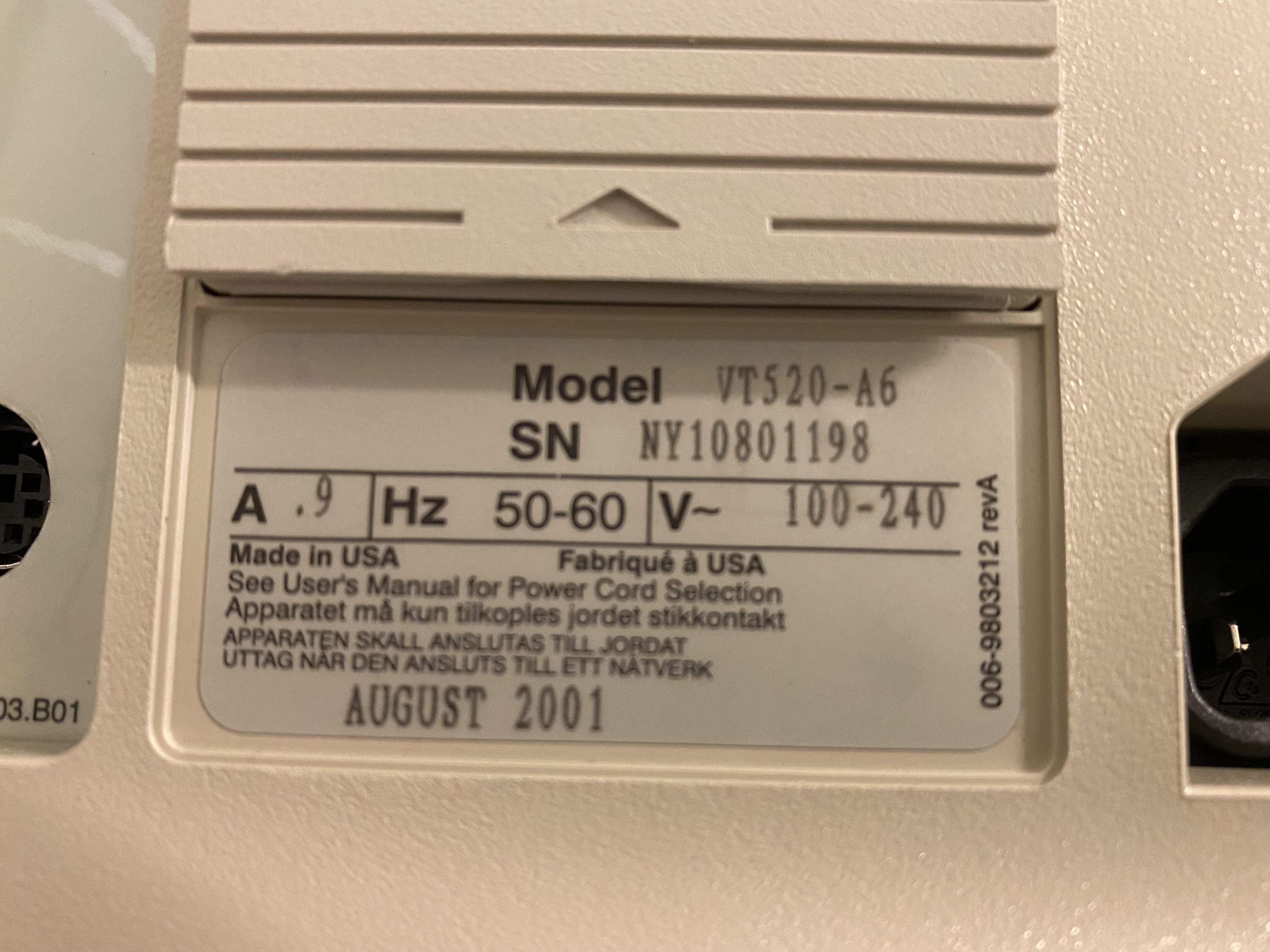Label on terminal